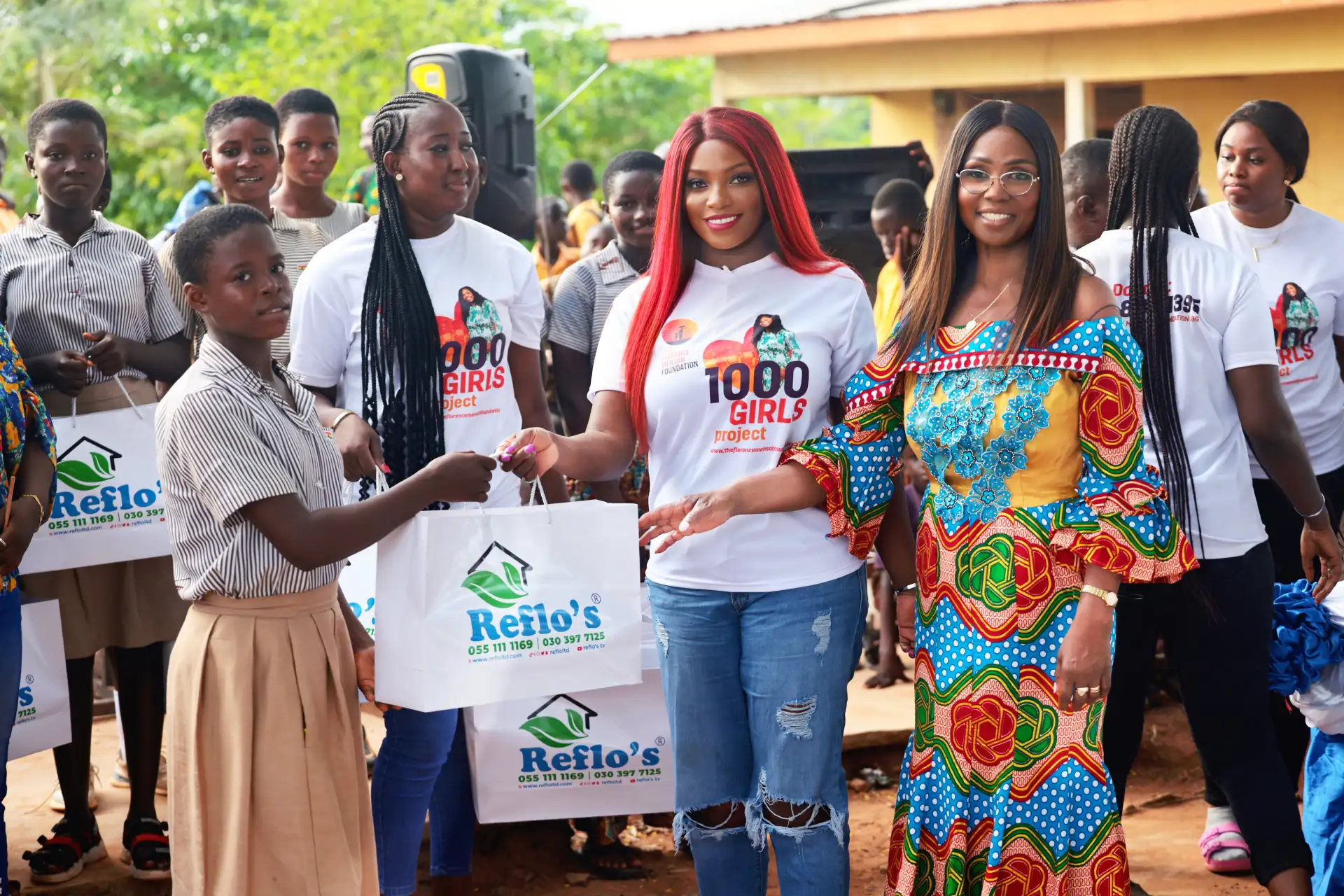 The Florence Mensah Foundation’s “1000 girls” project donates Reflo’s sanitary pads to Girls in Assin Ochiso